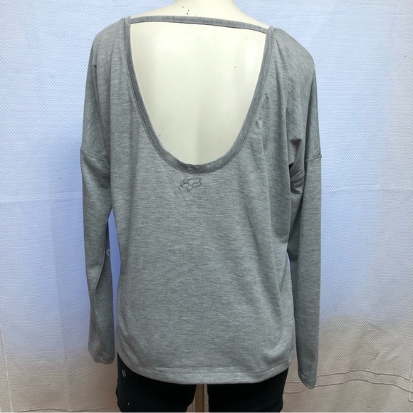 𝅺fox Racing Long Sleeve Grey Top with White Fox Logo Size Medium - Picture 2 of 13